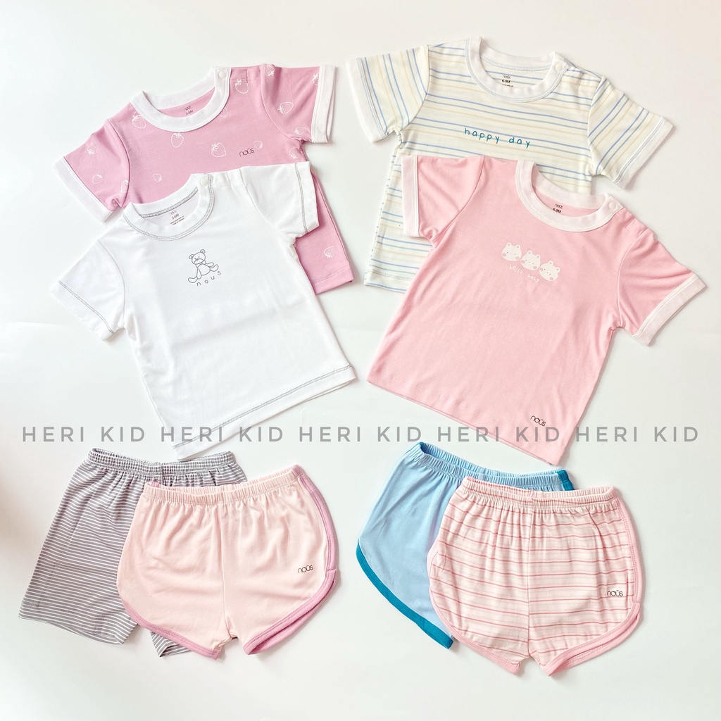 Bộ ngắn tay cài vai Nous cho bé 3m - 3Y