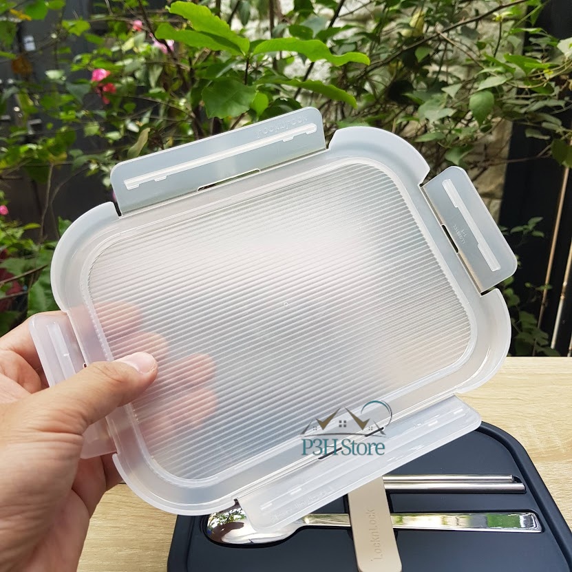 Hộp cơm thủy tinh kèm muỗng đũa LocknLock LLG991 dung tích 930ml