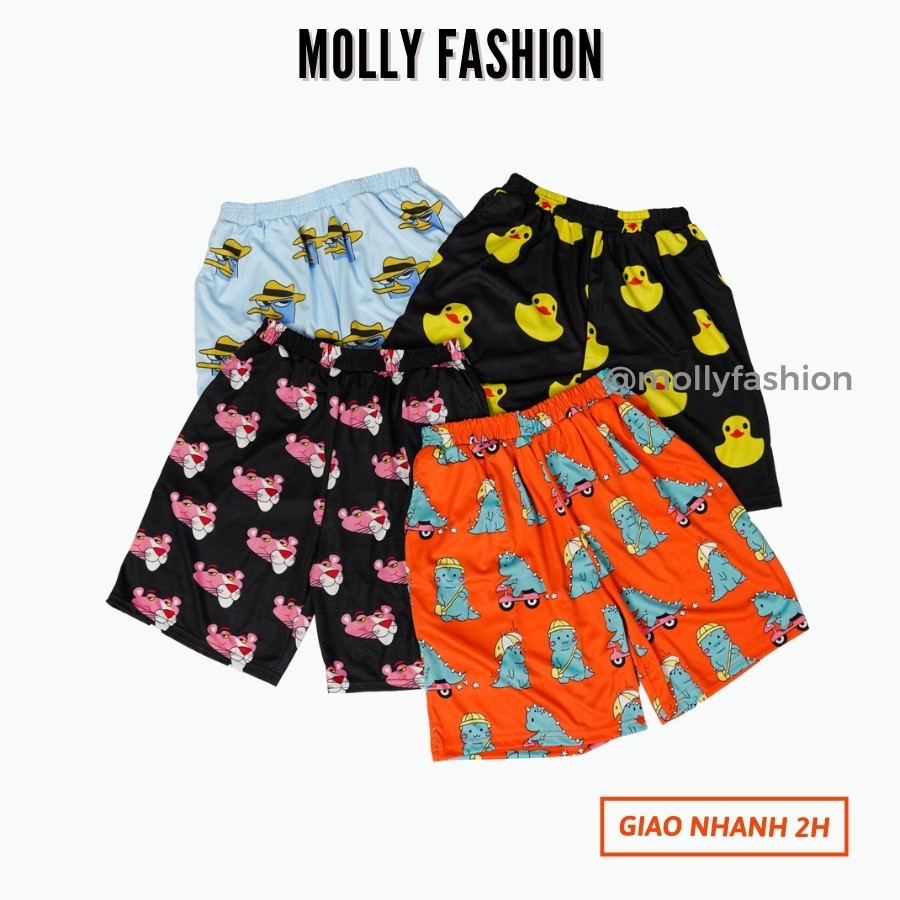 Quần Short lửng Cartoon Unisex BST 02 ❤️ Quần đùi hoạt hình mặc nhà nam nữ Freesize Molly Fashion