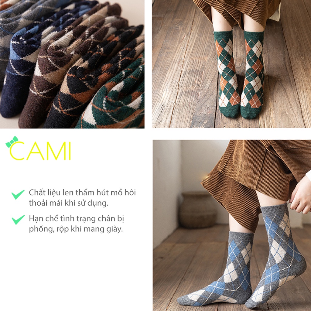 Vớ lên nam nữ cổ cao đơn giản dễ phối với nhiều trang phục khác nhau theo phong cách vintage - Cami - CMPK243