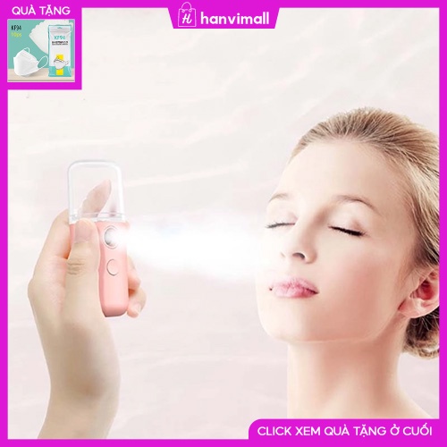 Máy Phun Sương Mini Cầm Tay Tạo Ẩm Nano Xông Hơi Mặt, Hỗ Trợ Dưỡng Da Cấp Nước Tối Đa