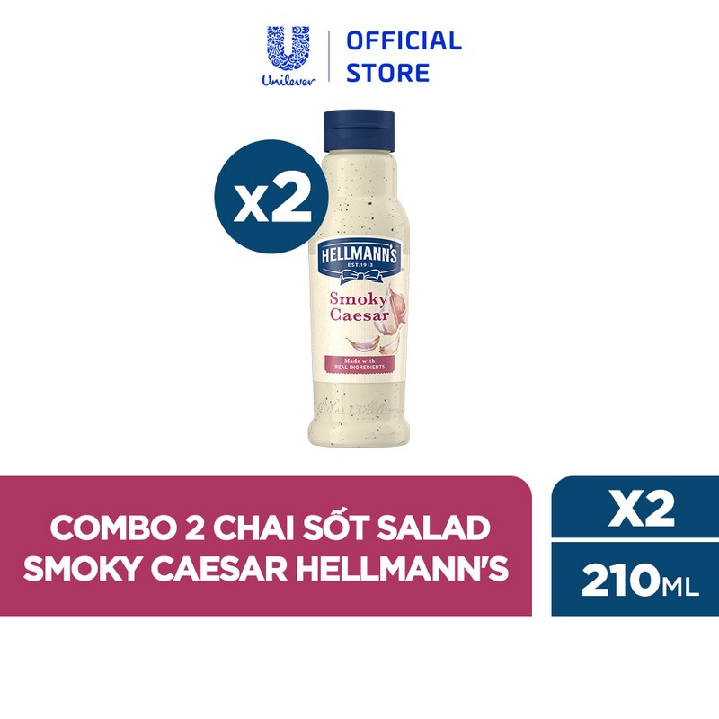 [Mã COSUI5 giảm 8% đơn 150K] Combo 2 Xốt salad Hellmann's Smoky Caesar 210ml