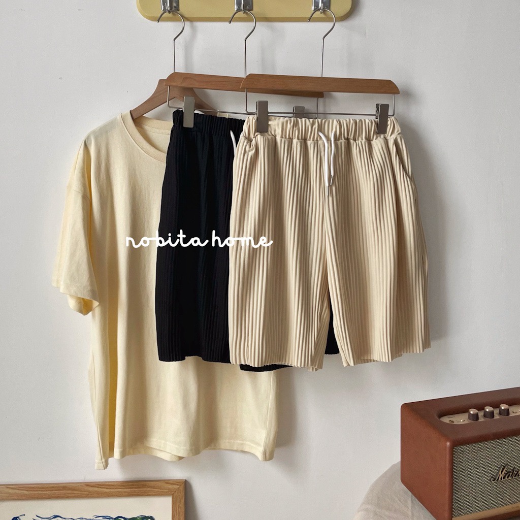 NOBITA HOME - Quần shorts thun tăm lưng chun 7162