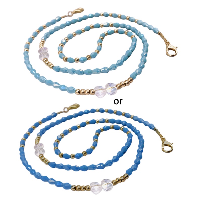 Giá Đỡ Mắt Kính Dạng Chuỗi Hạt Pha Lê Lấp Lánh Kèm Kẹp Tiện Dụng