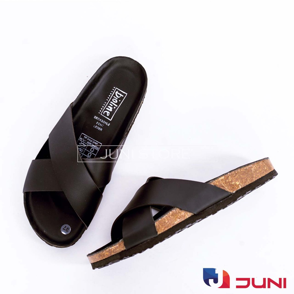 [DA PU-CHỐNG NƯỚC] PU03- Dép sandal quai chéo da PU, đế trấu Bioline Birken - Xuất khẩu châu Âu - Juni Store