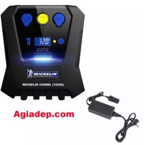 Máy bơm lốp oto xe hơi Michelin 4398ML  + Bộ chuyển điện nhà 220V sang tẩu Loại khoẻ 72W