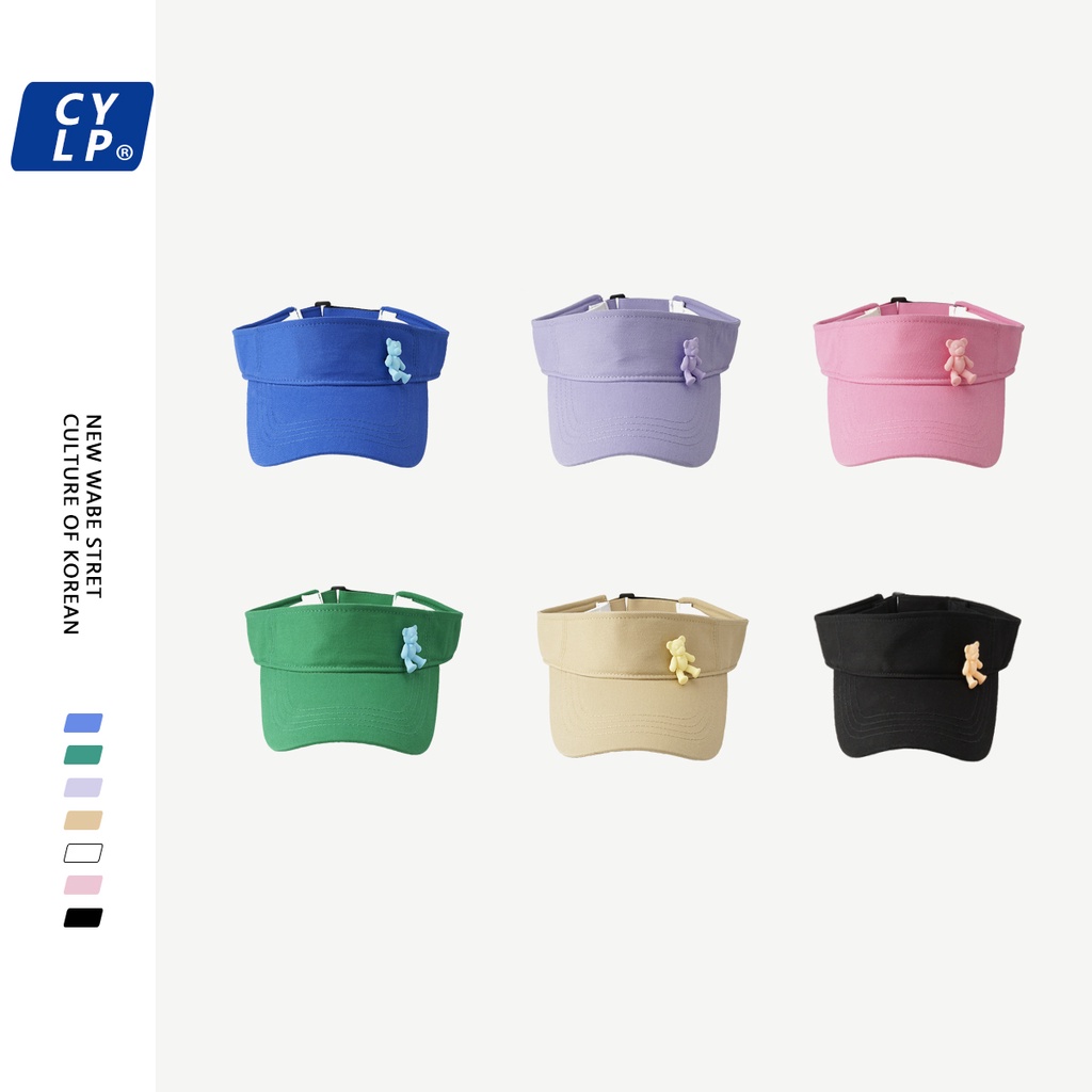 Nón Lưỡi Trai Nửa Đầu Chống Nắng Phong Cách Hàn Quốc Họa Tiết Gấu Hoạt Hình Dễ Thương