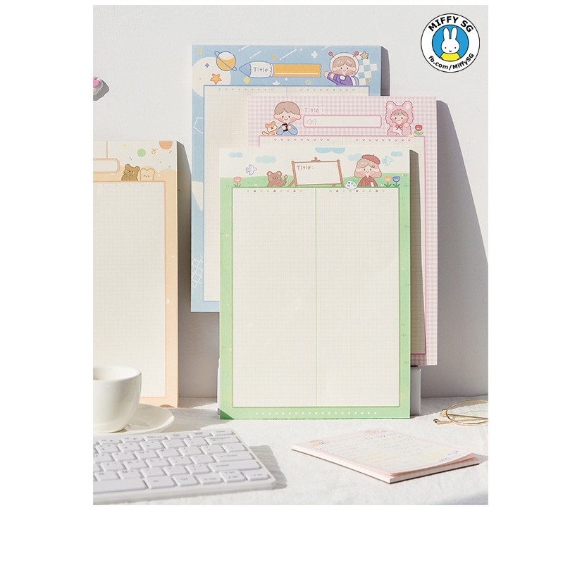 Bộ 30 trang giấy A5/A6 HOẠT HÌNH DỄ THƯƠNG
