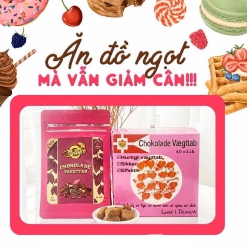 Kẹo Giảm Cân Socola Đan Mạch Chokolade Vaegttab
