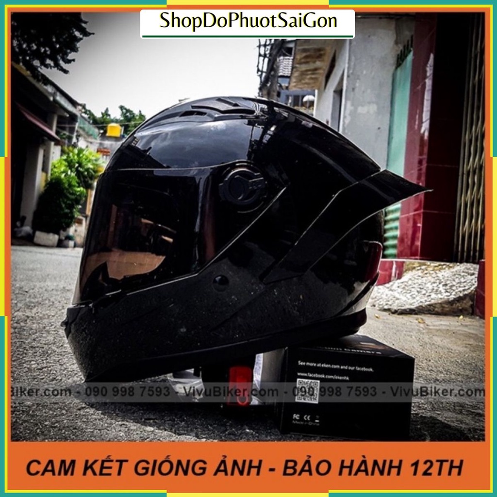 Mũ fullface AGU đen bóng - Nón bảo hiểm đi phượt
