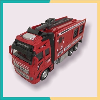 Đồ Chơi Mô Hình Xe Cứu Hỏa - Xe Chữa Cháy Bồn, Thang Kết Hợp Nhựa An Toàn Và Kim Loại