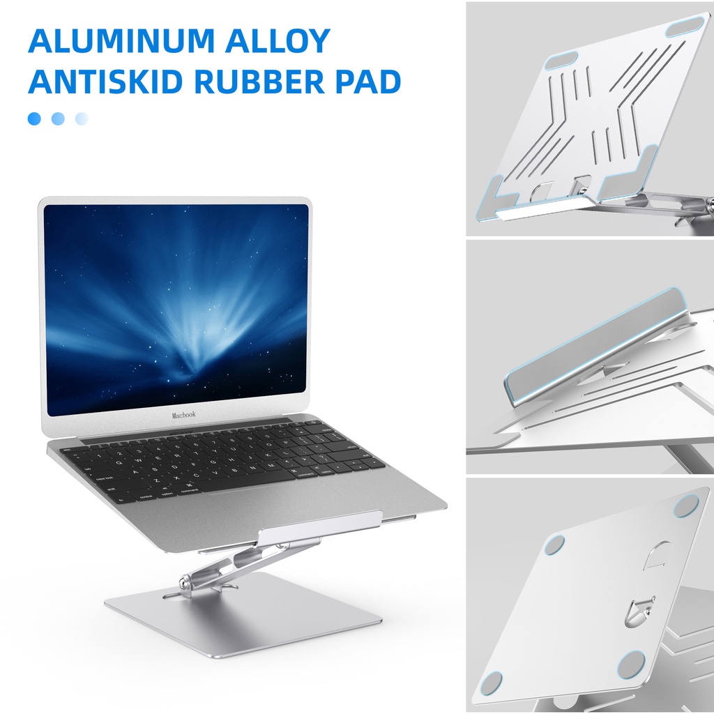 Giá đỡ laptop, iPad công thái học chỉnh độ cao chống mỏi vai gáy CP49 một chân kiêm đế hỗ trợ tản nhiệt cho laptop