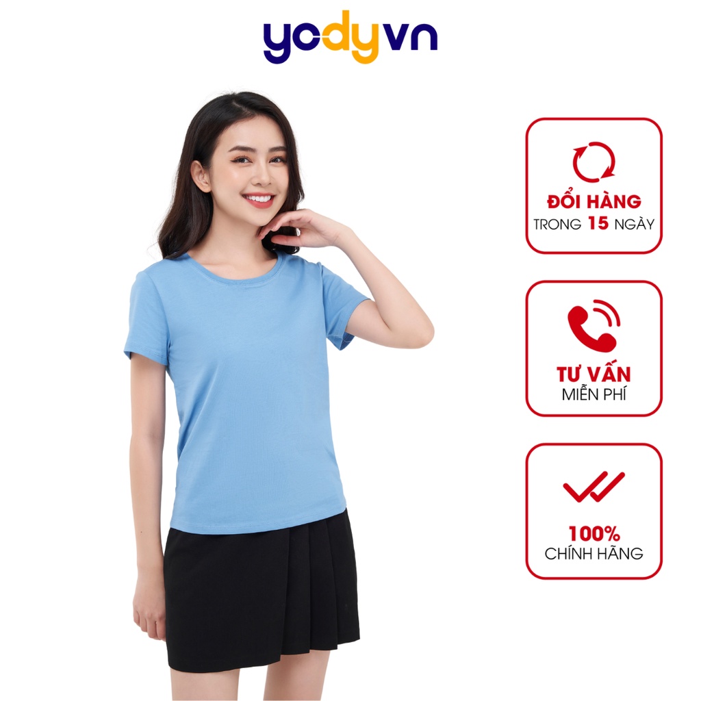 Áo thun trơn nữ YODY nhiều màu, vải cotton USA mát mẻ, có áo đôi TSN5346