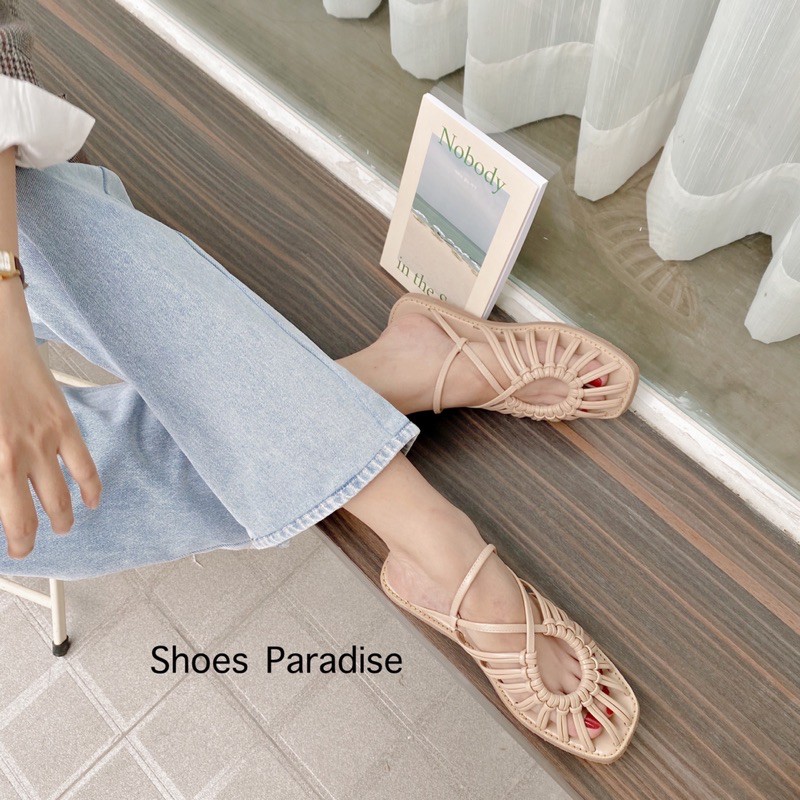 Sandal chiến binh rọ lưới dây mảnh mũi vuông thời trang shoes paradise