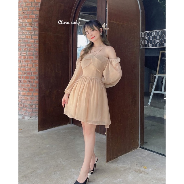 Đầm, Váy tơ tiểu thư Selena Dress thiết kế cao cấp by Clara