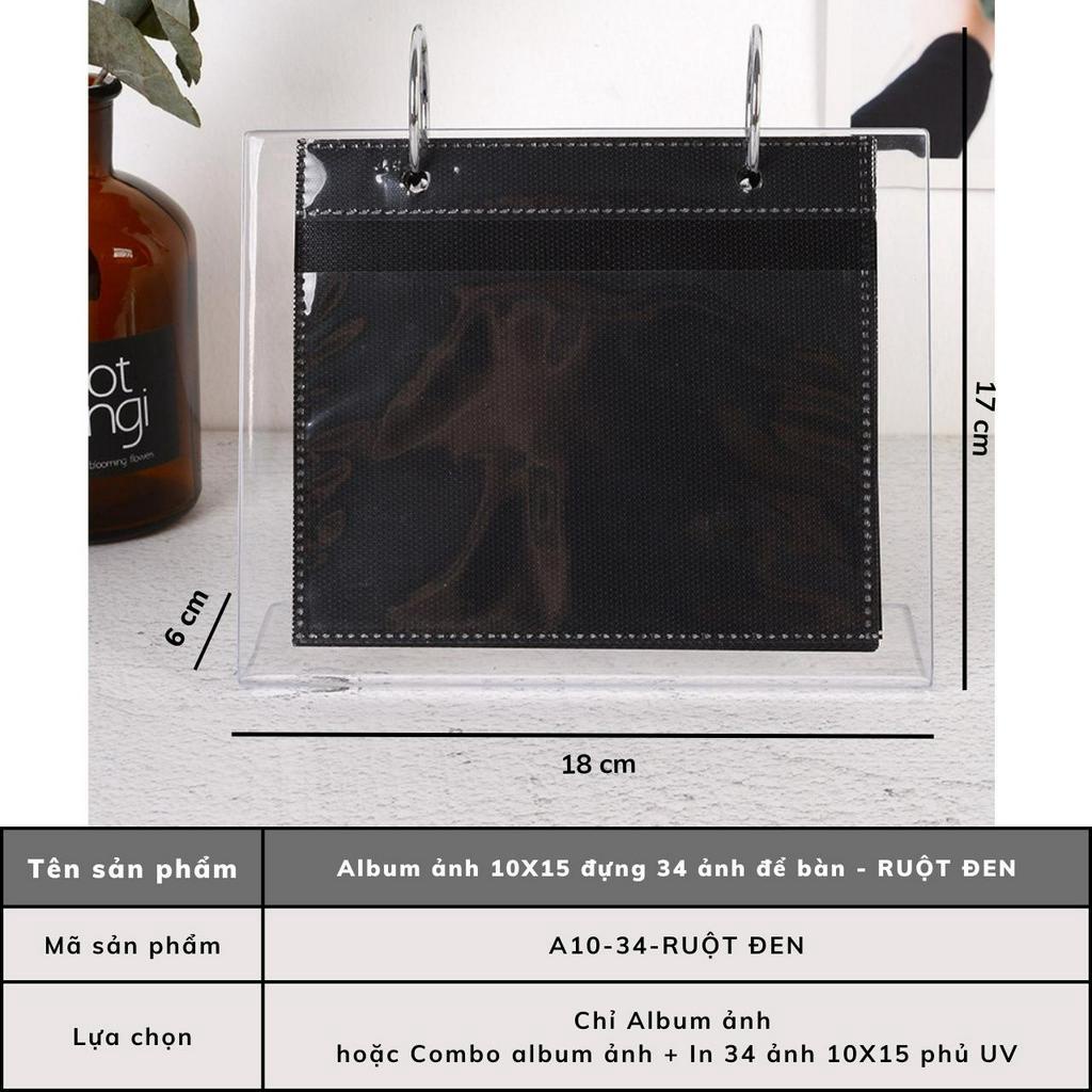 Combo album ảnh để bàn + in 34 ảnh 9x12, 10x15 theo yêu cầu trang trí bàn làm việc quà tặng ý nghĩa Tú Vy Studio