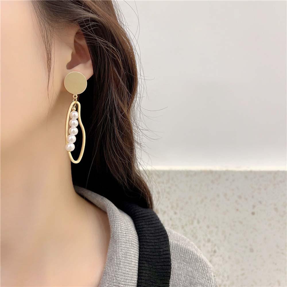 Bông Tai Hợp Kim Kiểu Hình Học Đơn Giản Phong Cách Hàn Quốc