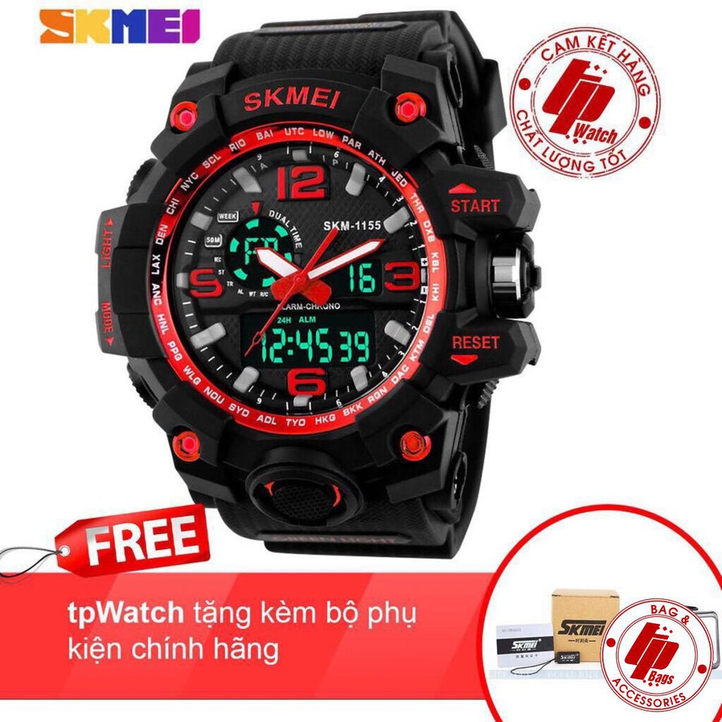 [HÀNG LOẠI I] Đồng hồ thể thao nam Skmei  1155 - dây cao su  - tặng kèm  box đầy đủ | BigBuy360 - bigbuy360.vn