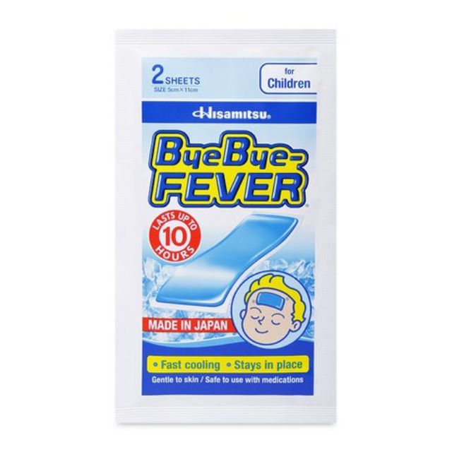 Dán Hạ sốt bye ye Fever - Nhật Bản - ( 1 họp 8 Bich,mỗi Bich 2 miếng)trẻ em từ 2tuổi trở lên