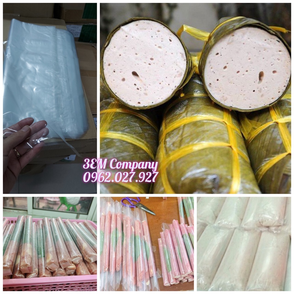 Màng Nilon/ Manh nilon  gói chả lụa, nem chua đủ size, đủ kích cỡ. An toàn, hợp vệ sinh.