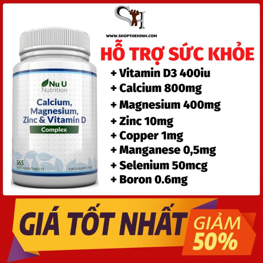 Thực Phẩm Bổ Sung Tăng Sức Đề Kháng, Hệ Miễn Dịch, Săn Chắc Xương NuU Calcium, Magnesium, Zinc and Vitamin D (365 Viên)