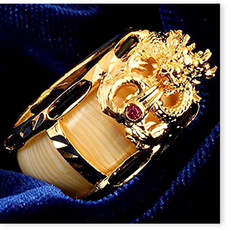 Nhẫn nam đầu rồng mạ vàng cao cấp, nhẫn hỏa long nam phong thủy mang tài lộc - TT0080 - Nice