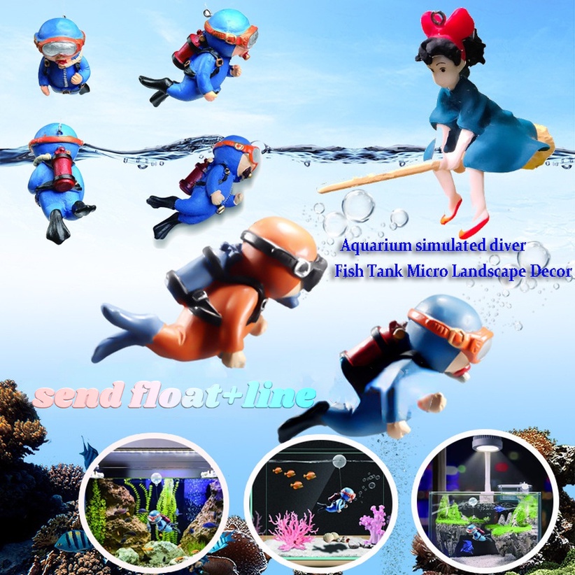 Trang trí bể cá Hồ cá mô phỏng thợ lặn 1pc nổi Thợ Lặn Bể Cá Đồ Đồ Trang Trí Bể Cá Thủ Công Hình Tôn Ngộ Không