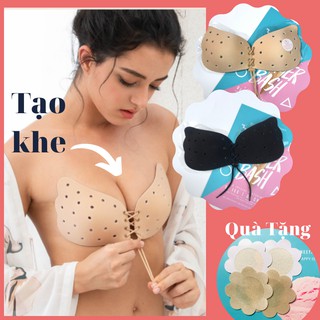 Dán Nâng Ngực Miếng Dán Ngực Tạo Khe Cánh Tiên Kiểu Dây Rút Có Lỗ Thông Khí Loại Vải Mềm Dùng Nhiều Lần Form Nâng Ngực
