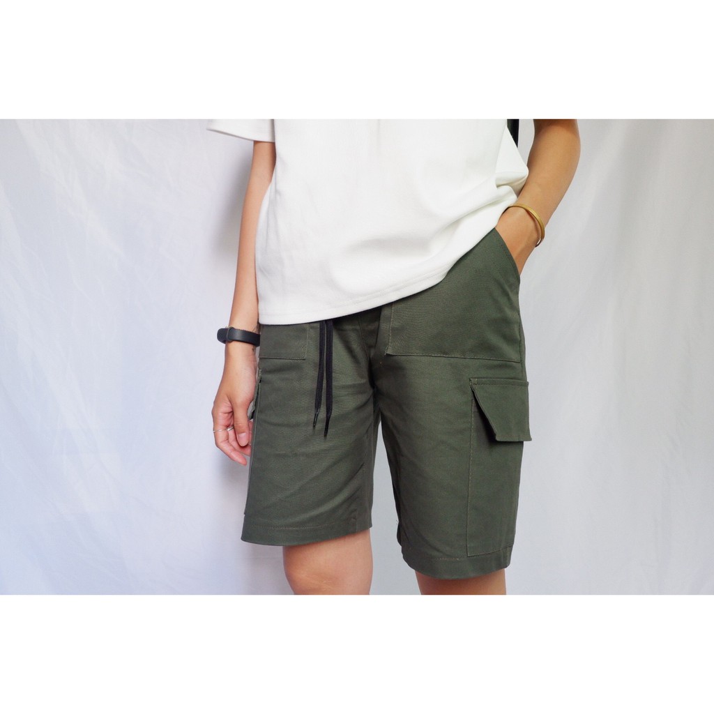 QUẦN SHORT KAKI UNISEX (màu rêu)