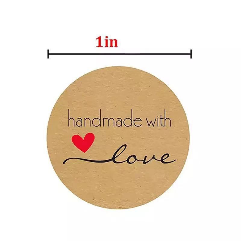 [Bán lẻ] Tem decal tròn để dán sản phẩm, hộp quà, cảm ơn, tem handmade with love, thank you shopping