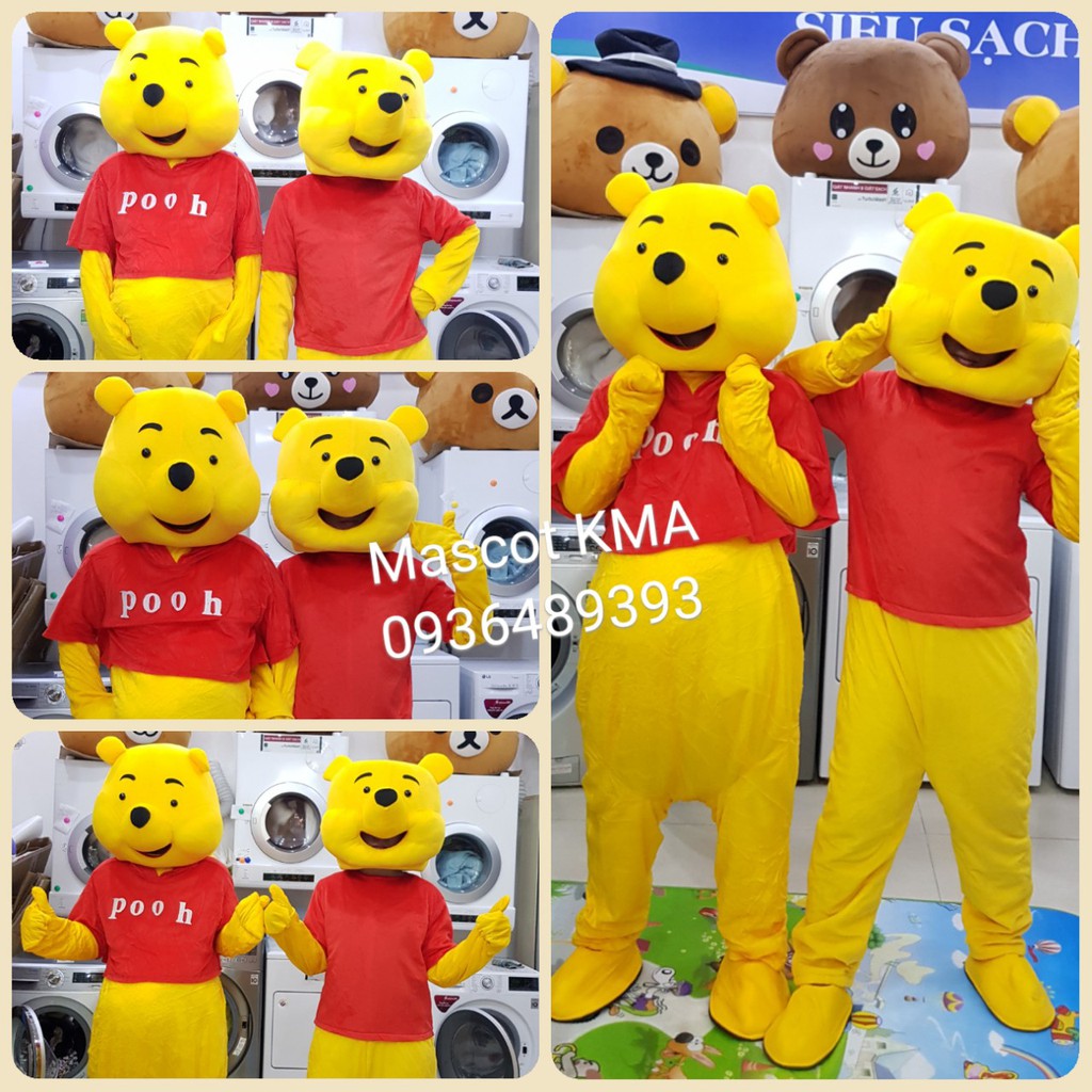 Quần áo hoá trang Mascot Gấu Pooh cỡ đại - sinh nhật, sự kiện