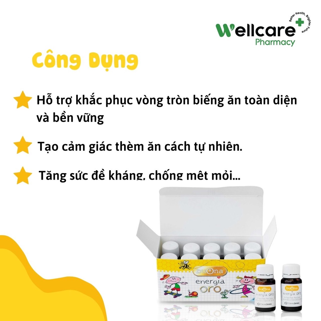 Buona Oro Energia  - Siro kích thích ngon miệng, giúp bé ăn ngon, hồi phục sức khỏe cho trẻ em