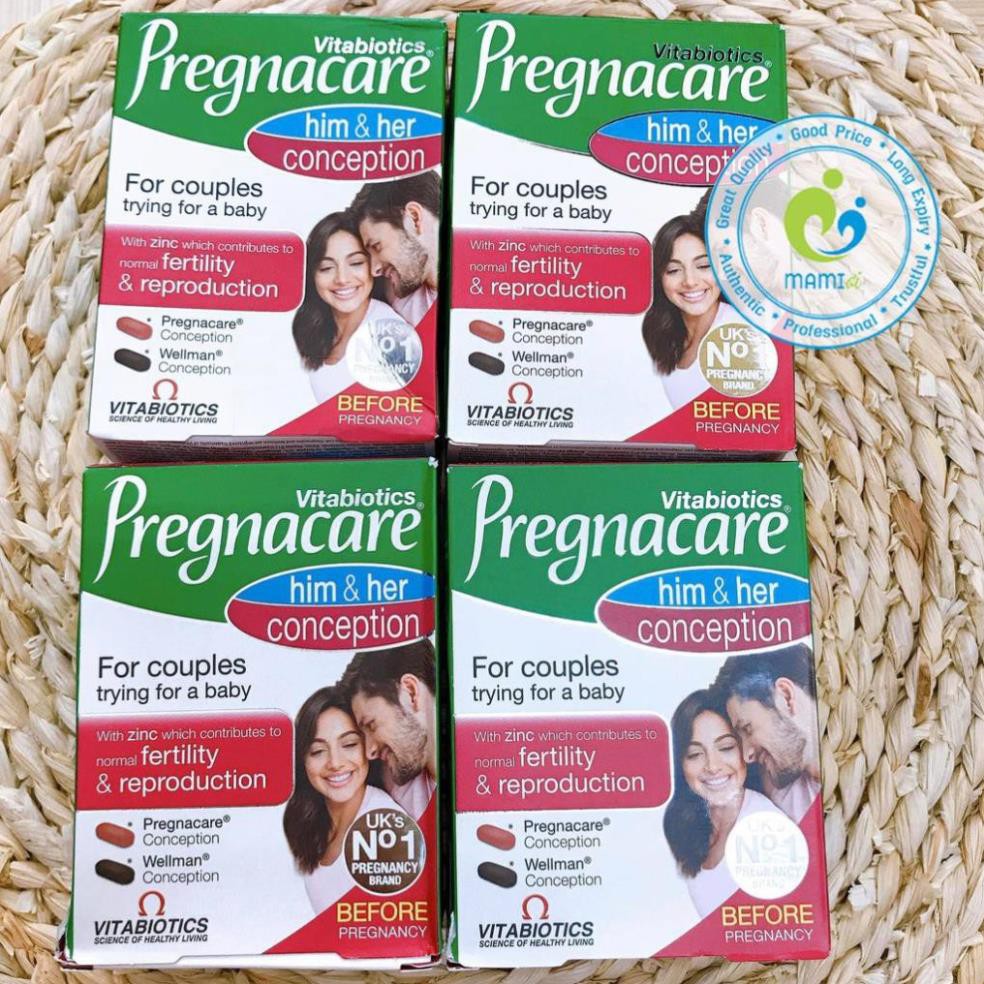 Viên uống (60v) tăng khả năng thụ thai cho nam nữ Pregnacare Him and Her Conception, UK