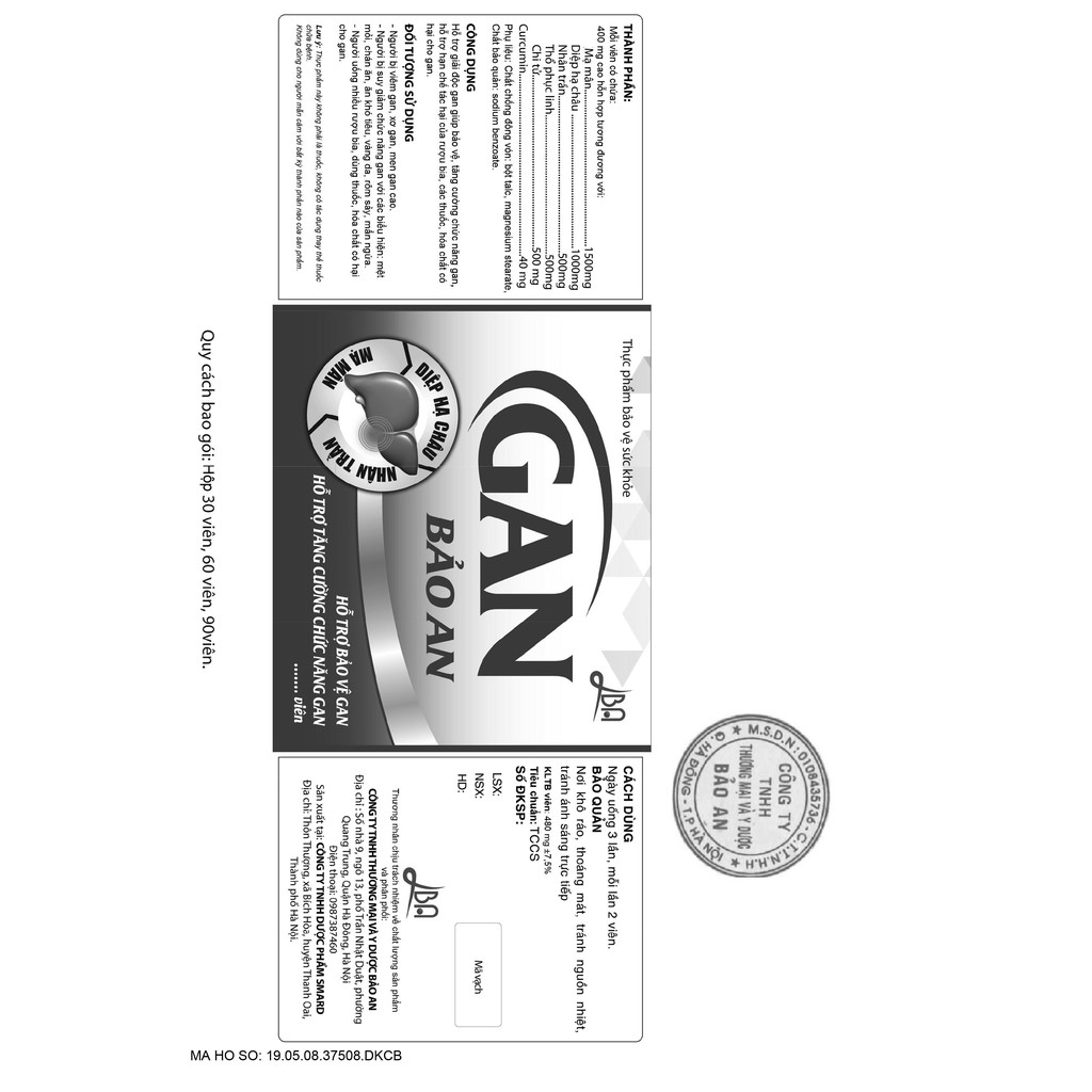 GAN BẢO AN - BẢO VỆ, TĂNG CƯỜNG CHỨC NĂNG GAN, DÙNG CHO NGƯỜI UỐNG NHIỀU BIA RƯỢU, MEN GAN CAO, VIÊM GAN