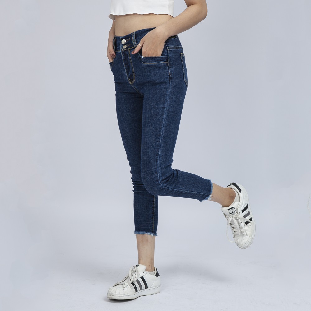 Quần Jean Nữ Cạp Cao 2 Nút Đậm Co Giãn Thời Trang Cao Cấp Giãn QR05. xynhshop999 | BigBuy360 - bigbuy360.vn