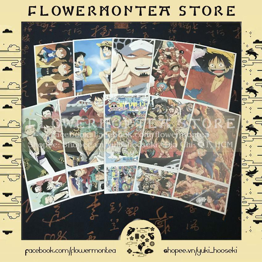 Bưu Thiếp | Postcard - One Piece | Đảo Hải Tặc 01 (Set 5 Bưu Thiếp, 250 Hình Dán - Giao Ngẫu Nhiên)