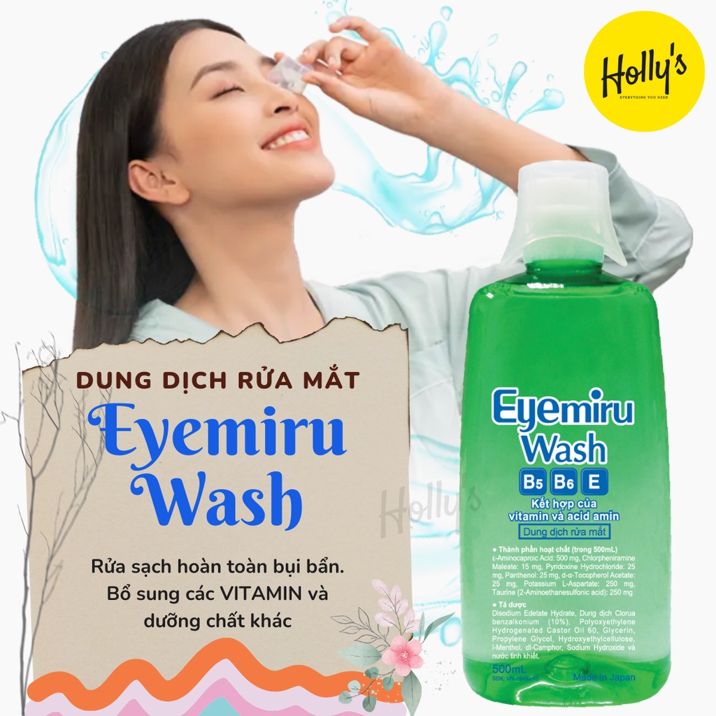 [Chính hãng Nhật] EYEMIRU WASH Nhật Bản nước rửa mắt khỏi bụi bẩn và các tác nhân gây hại, giúp đôi mắt khỏe mạnh