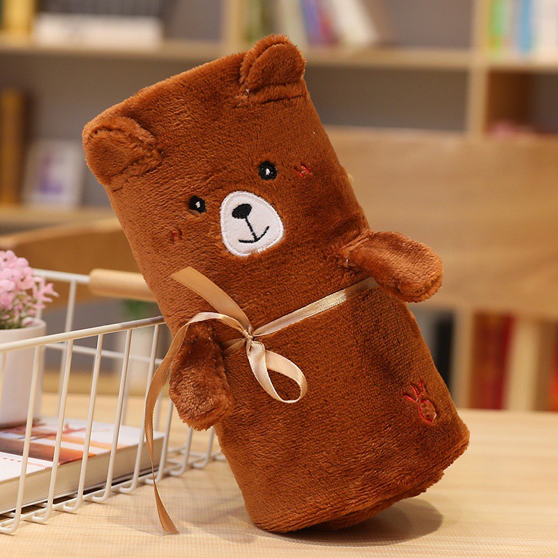 Chăn lông tuyết văn phòng chăn hè cho bé lông mềm mịn nhiều hình dễ thương kích thước 100cm x 80cm MiibooShi TB255222H