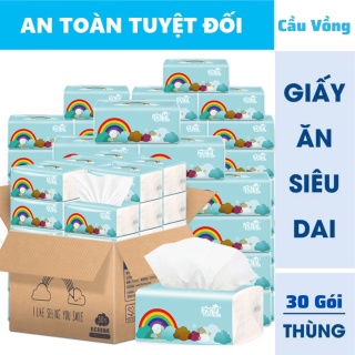 Free Ship -1 Thùng 30 gói giấy ăn cầu vồng giấy mịn, siêu dai ( hàng loại 1 cao cấp )