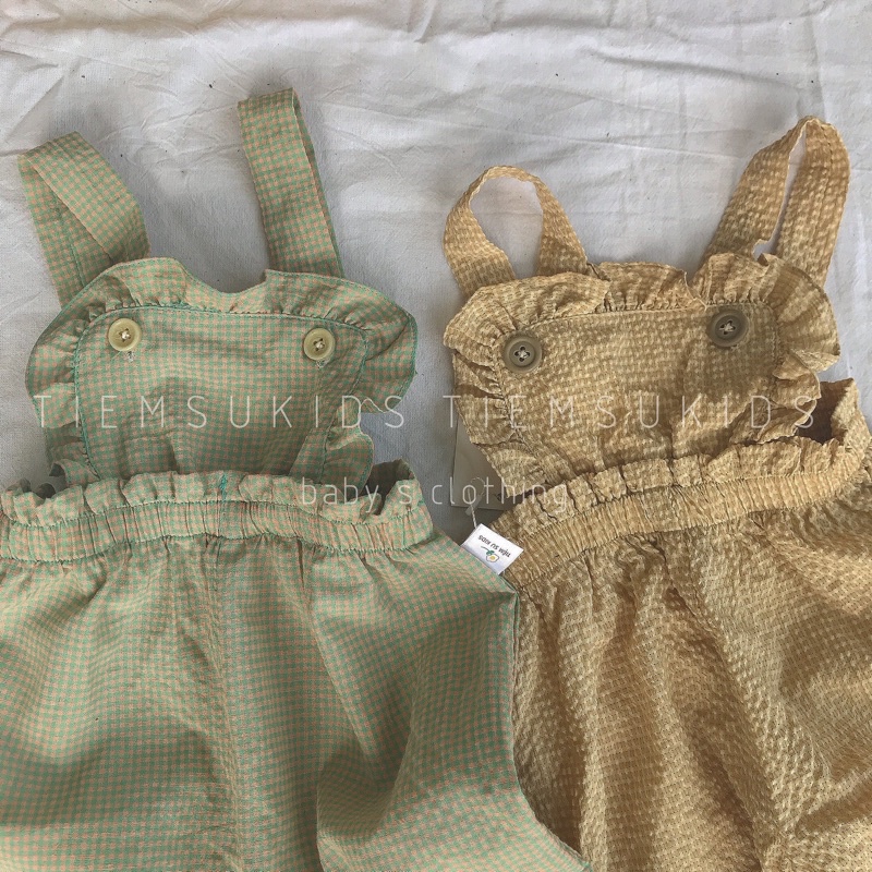 Sale dọn kho - Quần yếm dài phối bèo xinh xắn cho bé gái