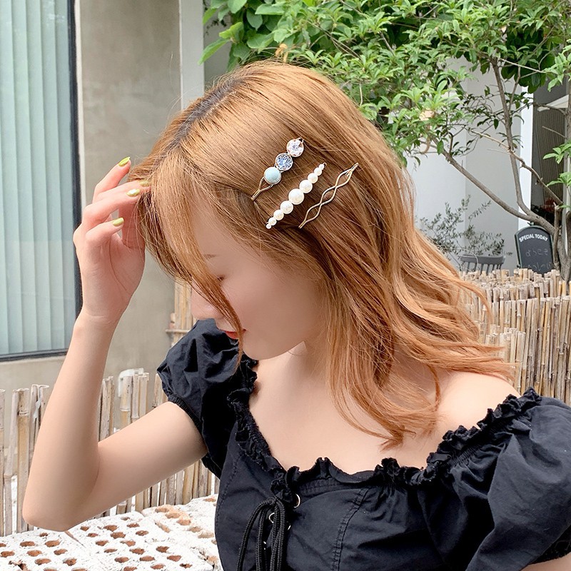 Kẹp Tóc B538 Đính Ngọc Trai Phong Cách Hàn Quốc