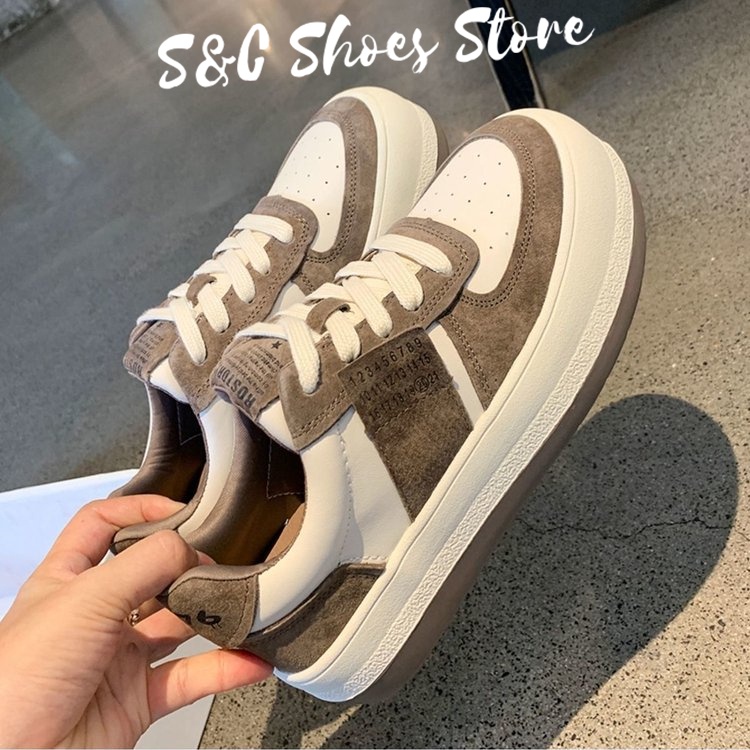 Giày Thể Thao Mũi Tròn Cao 4CM Đơn Giản Chất Lượng Cao Cho Nữ