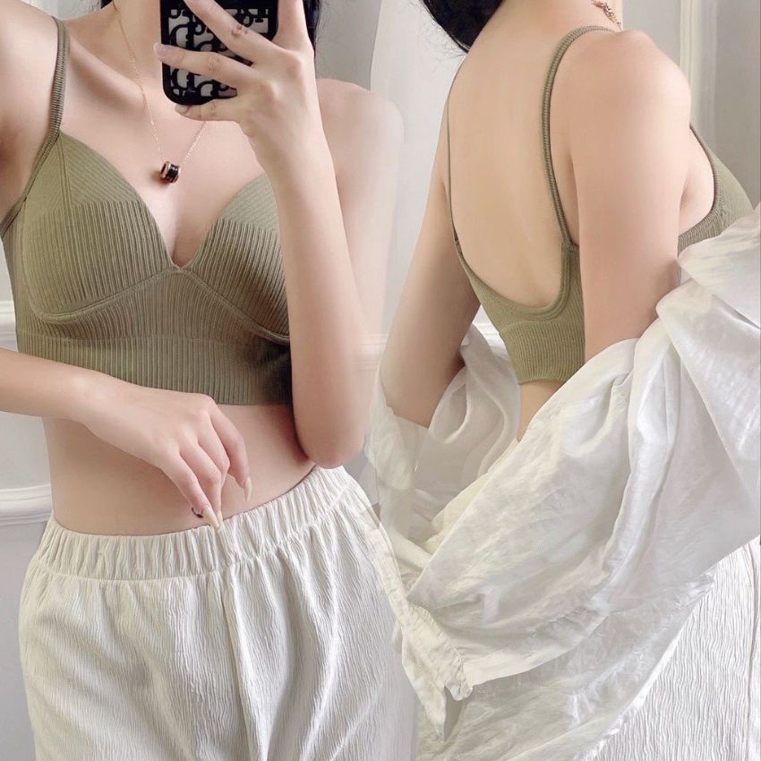 Áo ngực 2 dây cotton có mút mỏng, áo bra nâng ngực không gọng co giãn mềm mịn đầy gợi cảm B614