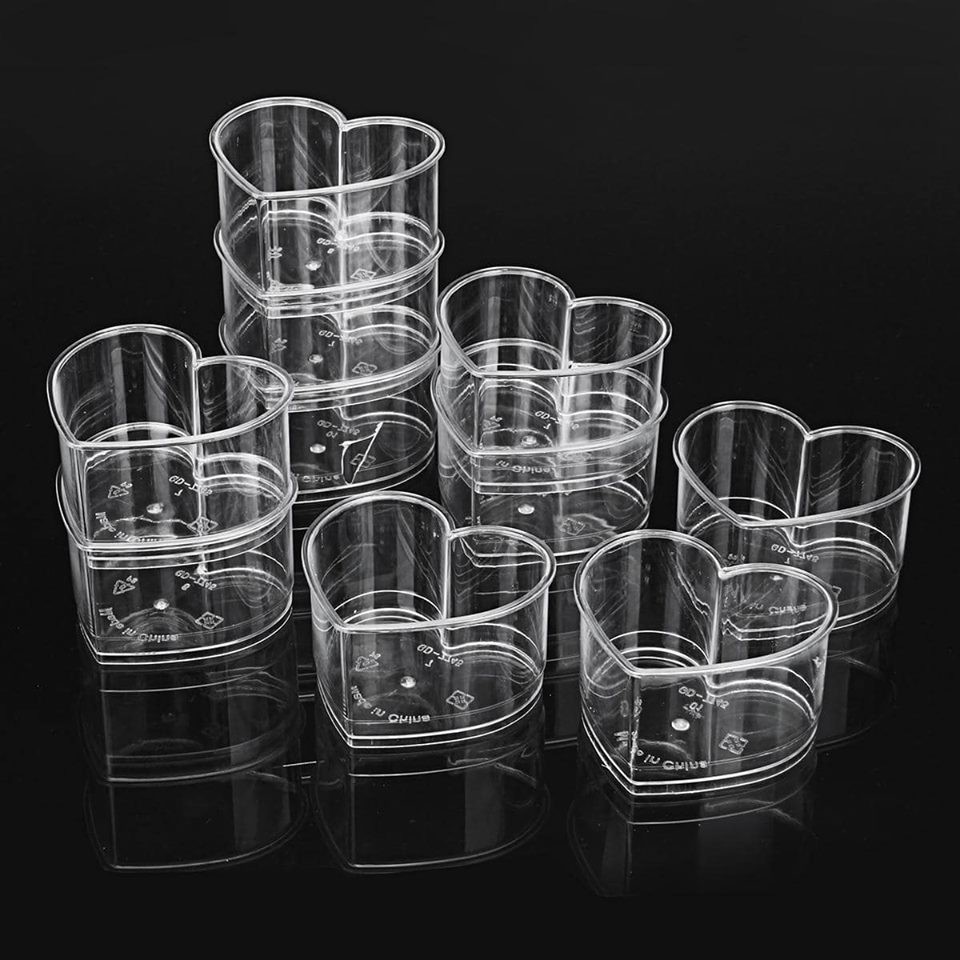 Ly nhựa mousse tim 77*45mm (50 cái có nắp)