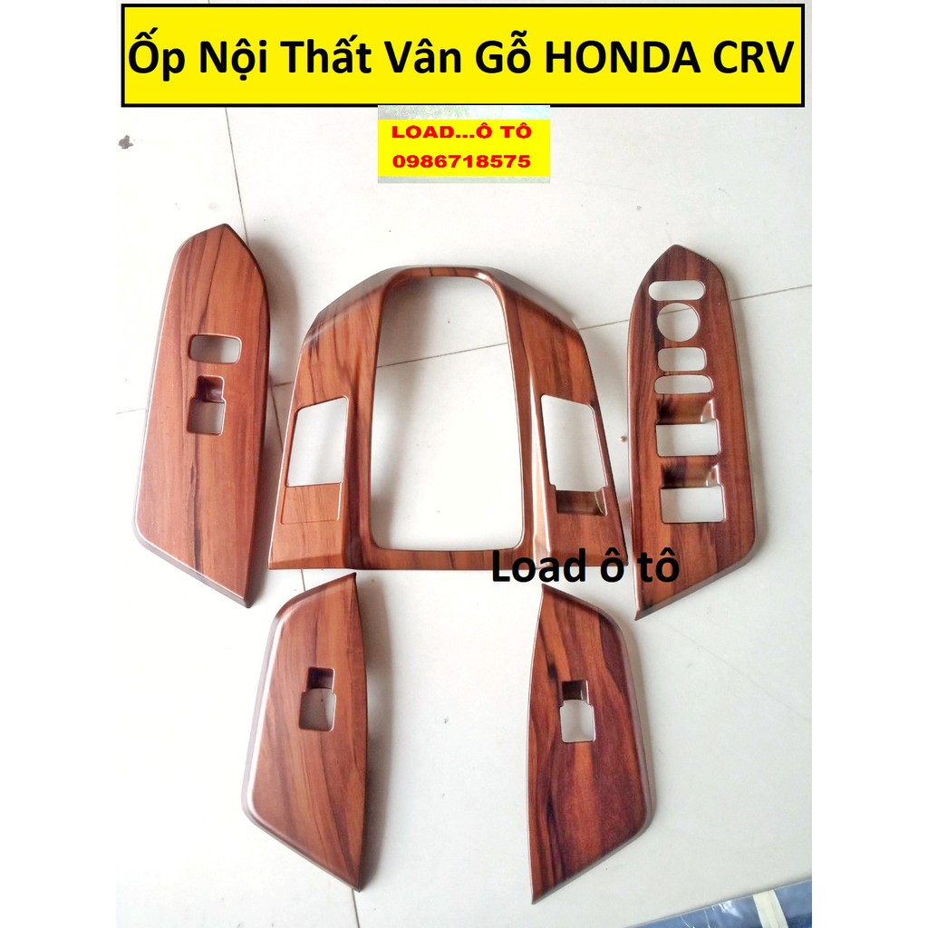 Ốp Nội Thất Vân Gỗ Honda CRV 2022-2018 Cao Cấp, Có Sẵn Keo Dán Chuyên Dụng 3M
