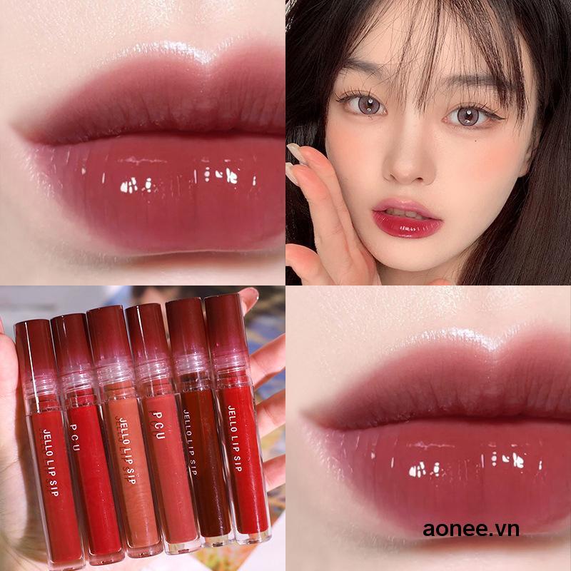 ✨✨Son Bóng Ineyoo/Oulesong Màu Nude Nhạt Mềm Mượt Nuôi Dưỡng Môi Chống Thấm Nước