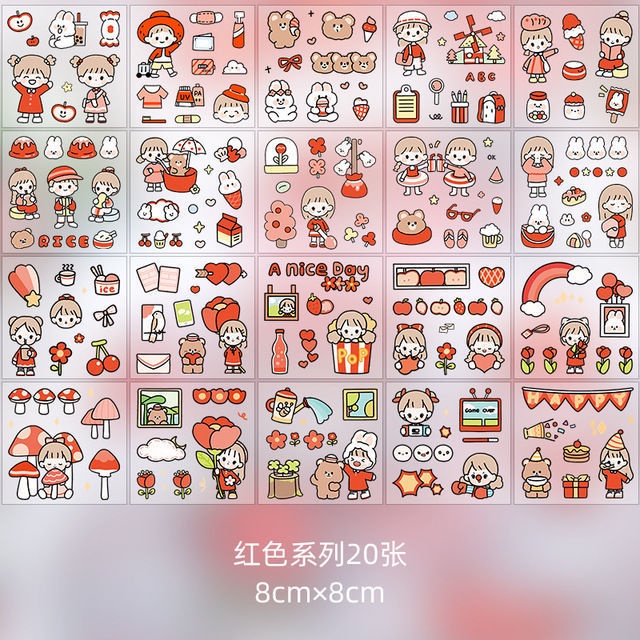 Sticker cute trang trí dán tập vở, bình nước, bút nước