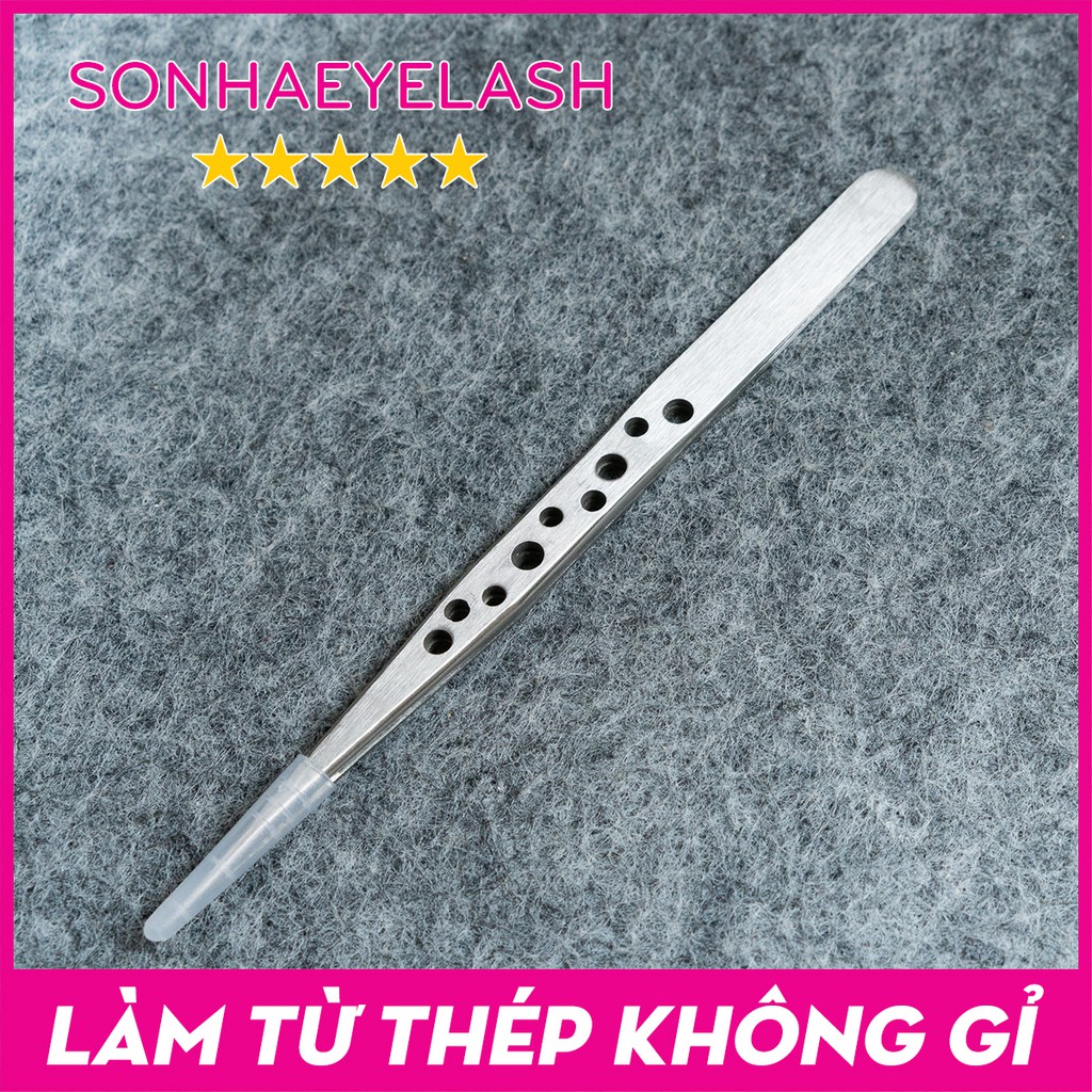 Nhíp nối mi classic lỗ thẳng được làm từ thép không gỉ, nhíp có lỗ tạo độ bám cầm chắc tay