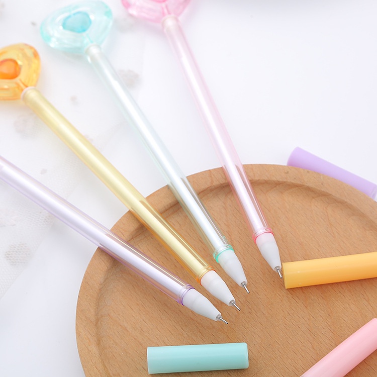 Bút Mực Nước Hình Trái Tim Pha Lê Dễ Thương Sáng Tạo