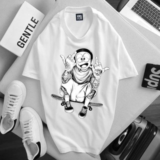 Áo phông không cổ KING DC-Áo thun trắng ngắn tay in hình Nobita cực trẻ trung cá tính-Dễ phối đồ-Hàng may xuất xưởng